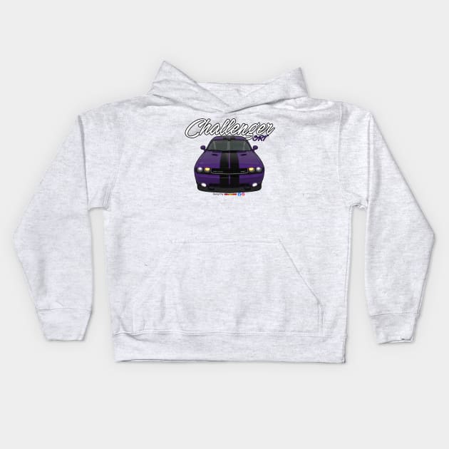 Challenger SRT8 Purple by pjesusart Kids Hoodie by PjesusArt